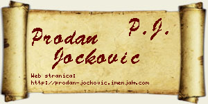 Prodan Jocković vizit kartica